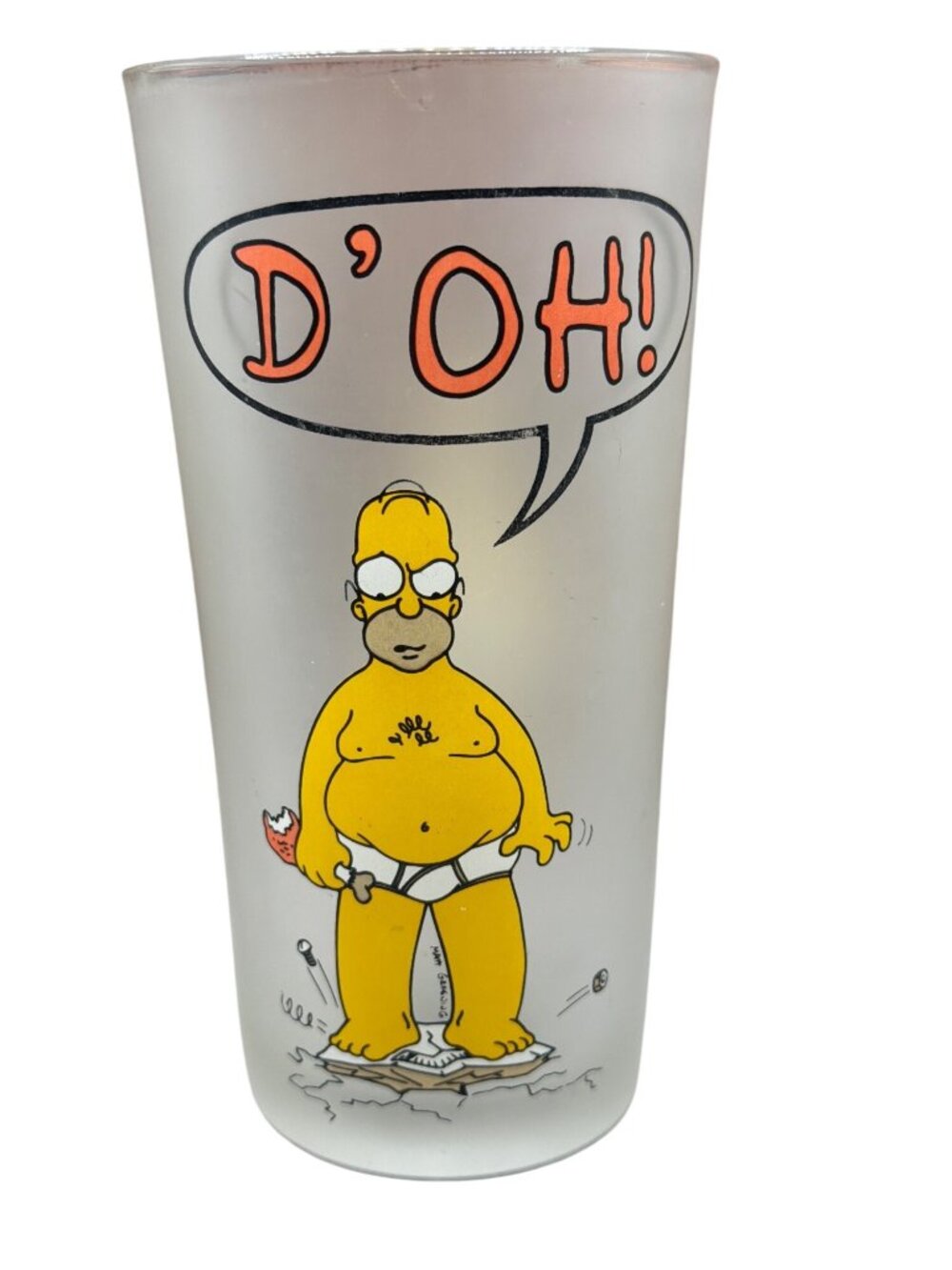 The Simpsons Frosted Glass Pint Featuring Homer With Comic Design
